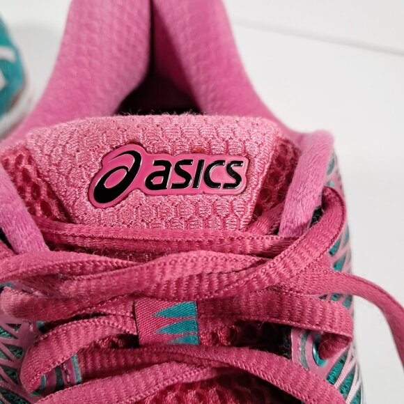 Asics Gel Nimbus 18 Women 8 Mesh Teal Silver Pink Athletic Running Sneakers - Picture 15 of 15